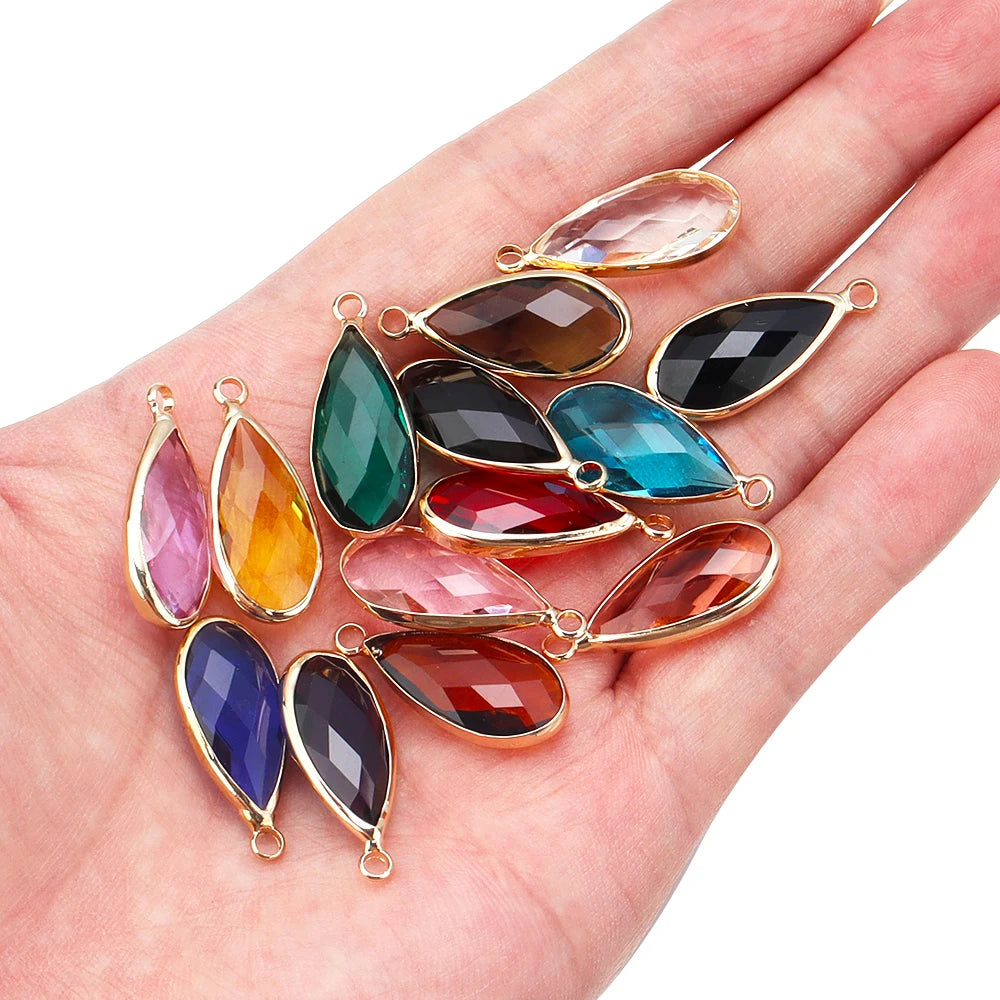 5 teile/los Teardrop Kristall Glas Anhänger Charms für Paare Armband Ohrringe Schmuck Machen Liefert DIY Halskette Ornamente