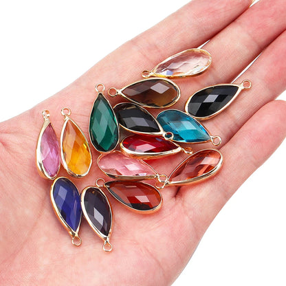 5 teile/los Teardrop Kristall Glas Anhänger Charms für Paare Armband Ohrringe Schmuck Machen Liefert DIY Halskette Ornamente