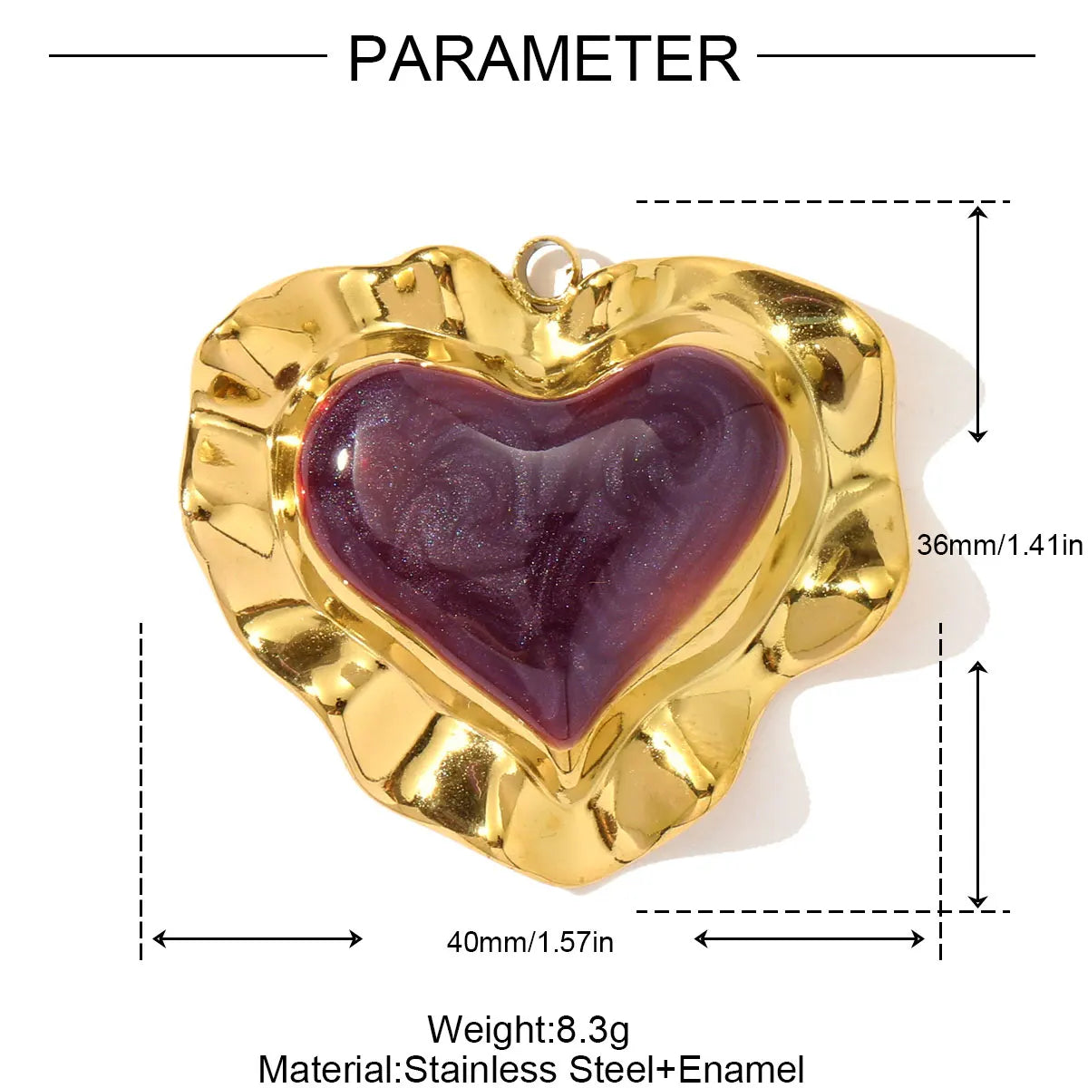 3 teile/los Französisch Retro Edelstahl Emaille Liebe Herz Halskette Anhänger Hamsa Hand DIY Ohrring Charme Frauen Große Kreuz Schmuck