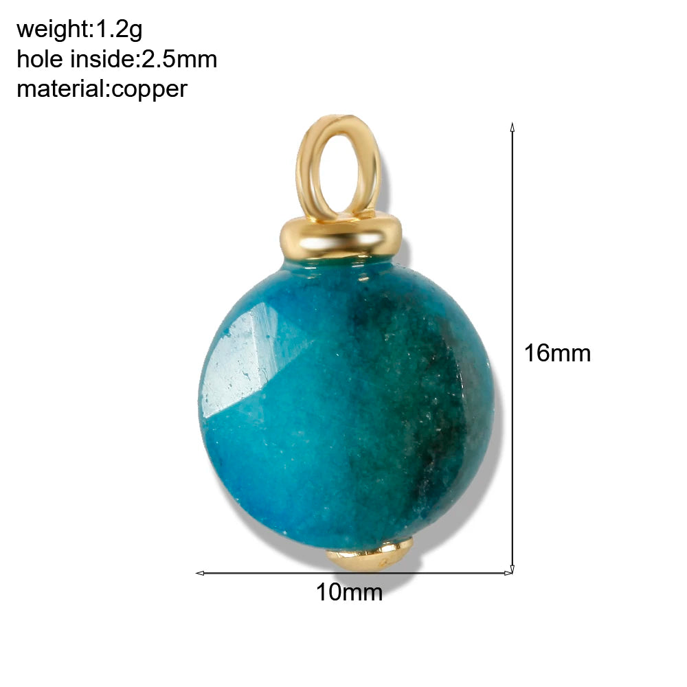 Bohemian Naturstein Perle Charms Für Schmuck Machen Liefert Blau Grün Stein Zirkon Dijes Diy Ohrringe Armband Halskette