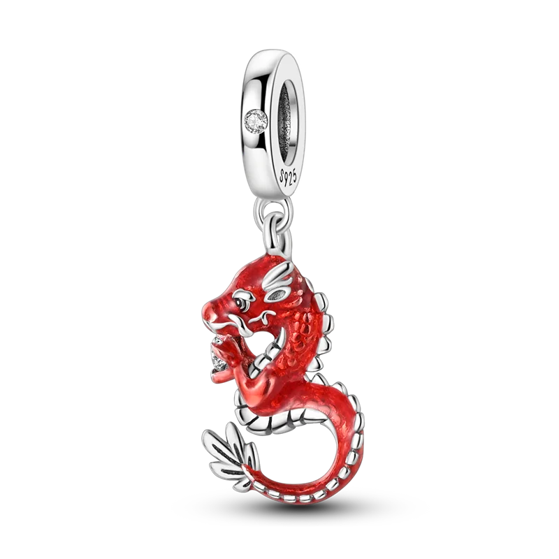 Passend für Original-Armbänder DIY 925 Silber Chinesischer Stil Drachen Glückskatze Charm-Perlen Frühlingsfest Schmuck Geschenk