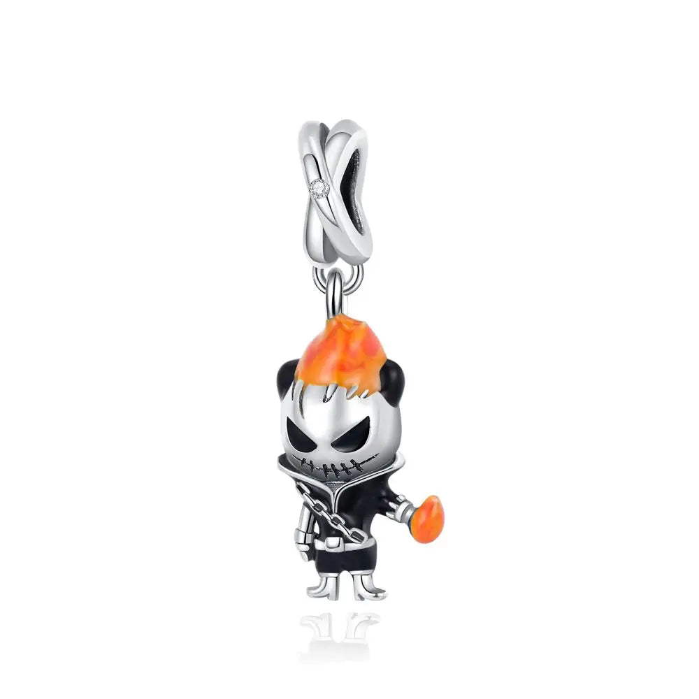 Heißer Verkauf 925er Sterlingsilber Kürbiskopfperlen & fliegende Hexe baumelnder Charm passend für Armband Halloween Anhänger Zubehör Geschenke