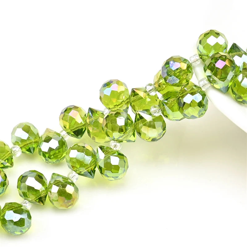 Österreich AB Farbe Kristall Erdbeere Perlen 10*8mm Glänzende Facettierte Glas Perlen für Schmuck Machen DIY Hochzeit Kleid zubehör