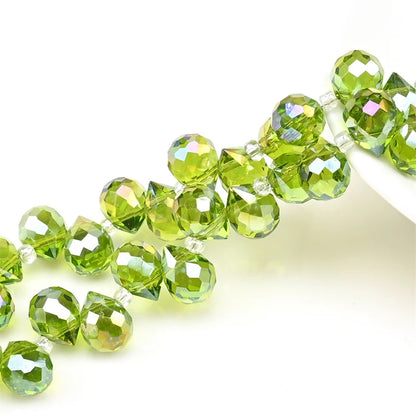 Österreich AB Farbe Kristall Erdbeere Perlen 10*8mm Glänzende Facettierte Glas Perlen für Schmuck Machen DIY Hochzeit Kleid zubehör