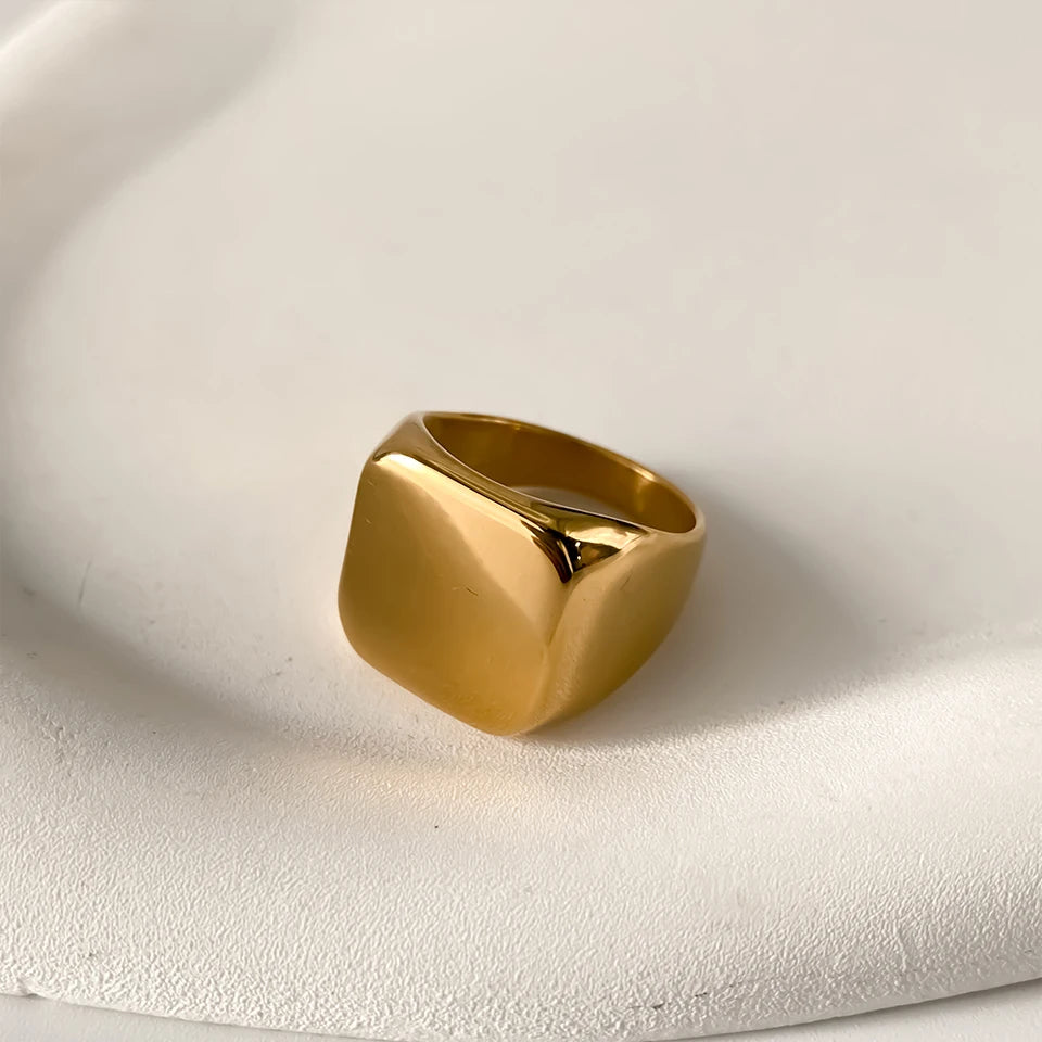 ELANDIS Modeschmuck, quadratische Edelstahlringe für Herren, Accessoires, Jahrestag, Hochzeit, Party, Geschenk, trendige geometrische Ringe