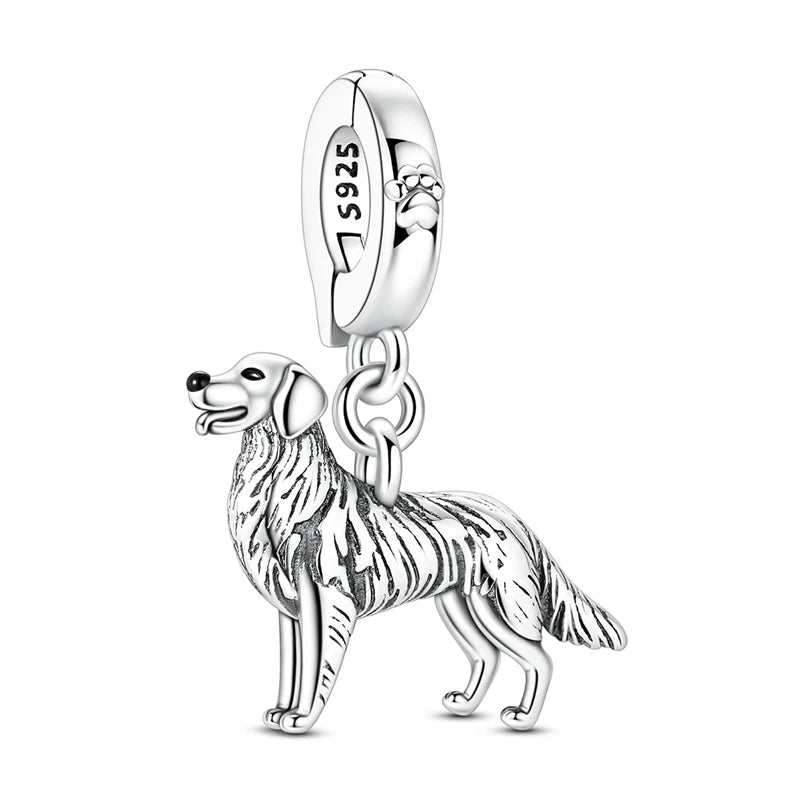 Neue Original 925 Silber Sterling Charms Perlen Anhänger Katze Hund Löwe Tiger Mädchen Junge Charms Fit Armband Frau Mode Schmuck Geschenk