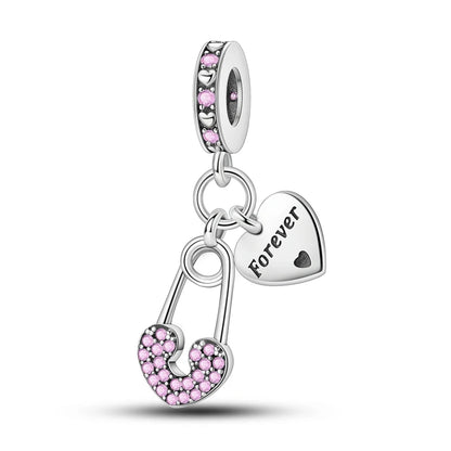 Original 925 Sterling Silber Nähmaschine Schere Charms Perle eingelegt rosa Zirkonium Anhänger passen Armband Schmuck Liebhaber Geschenk