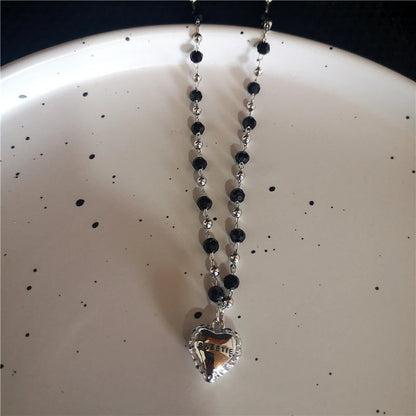 Geschmolzenes flüssiges Metall Vier-Sterne-Strass-Edelstahl-Kettenhalskette für Frauen Egirl Trend Ästhetischer Halsband Y2K-Schmuck