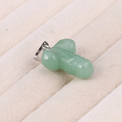 23x16mm Cartoon Schlüssel Opal Rose Quarz Naturstein Anhänger machen DIY Halskette Ohrringe Schmuck Zubehör Geschenk
