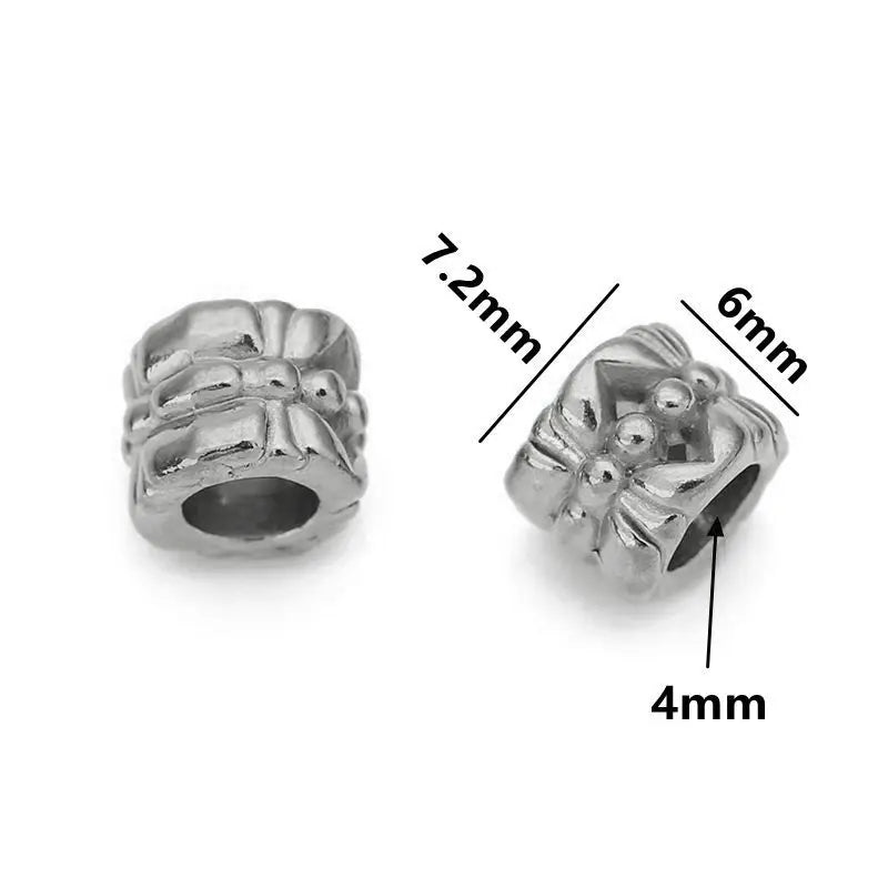 5 teile/los Edelstahl Gold Farbe Lose Rohr Große Loch Spacer Perlen für DIY Armbänder Halskette Schmuck Machen Liefert Finden