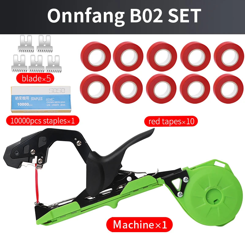 Onnfang Garten-Handbindemaschine, Pflanze, leicht, Gartengeräte, Pflanzenband-Werkzeug für Gemüse, Trauben, Tomaten, Gurken, Garten