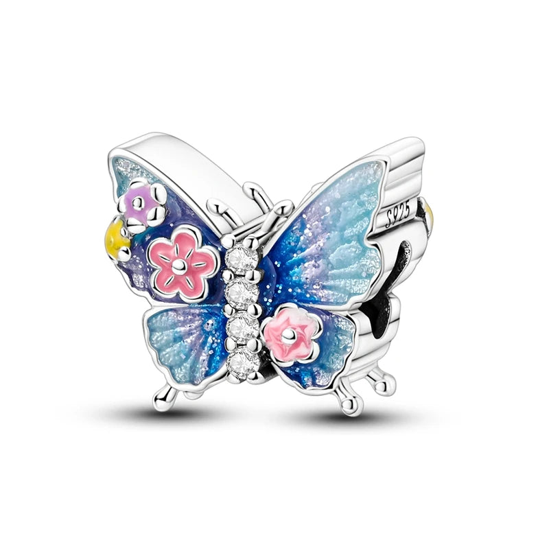 925 Silber Charms Original Design Blaue Augen Zirkon Katze Hund Perle Herz Charme DIY Fit Armband Für Frauen Hochzeit Schmuck Geschenk