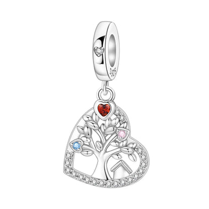 Wunderschöner Charm-Anhänger aus 925er-Sterlingsilber mit grünem Baum des Lebens, passend für DIY-Armband-Halskette. Ein Geschenk der Erlösung, das den Weg führt