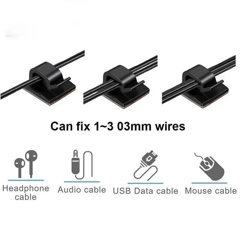 Kabelorganisator-Clips, Kabelhalter, Kabelschutz, USB-Kabelmanagement, Klebehaken, Schreibtischklemme für Auto, Kopfhörer, Maus