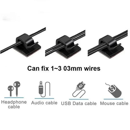Kabelorganisator-Clips, Kabelhalter, Kabelschutz, USB-Kabelmanagement, Klebehaken, Schreibtischklemme für Auto, Kopfhörer, Maus