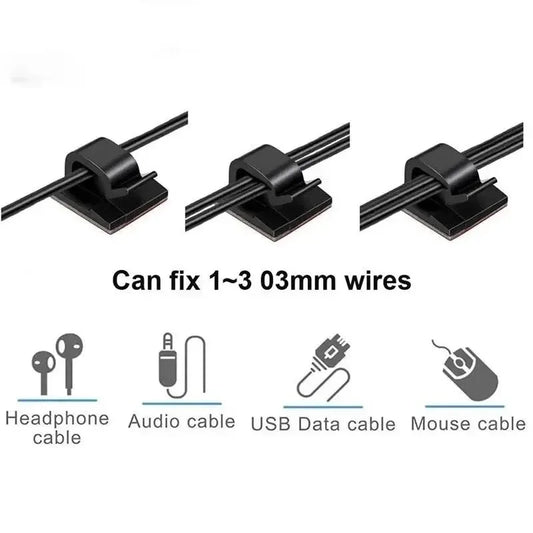 Kabelorganisator-Clips, Kabelhalter, Kabelschutz, USB-Kabelmanagement, Klebehaken, Schreibtischklemme für Auto, Kopfhörer, Maus