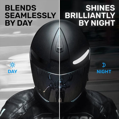 Schwarz Helm Warnung Reflektierende Aufkleber Nacht Sicherheit Fahren Zubehör Fluoreszierende Dekorative Aufkleber Fahrrad Moto Auto Aufkleber