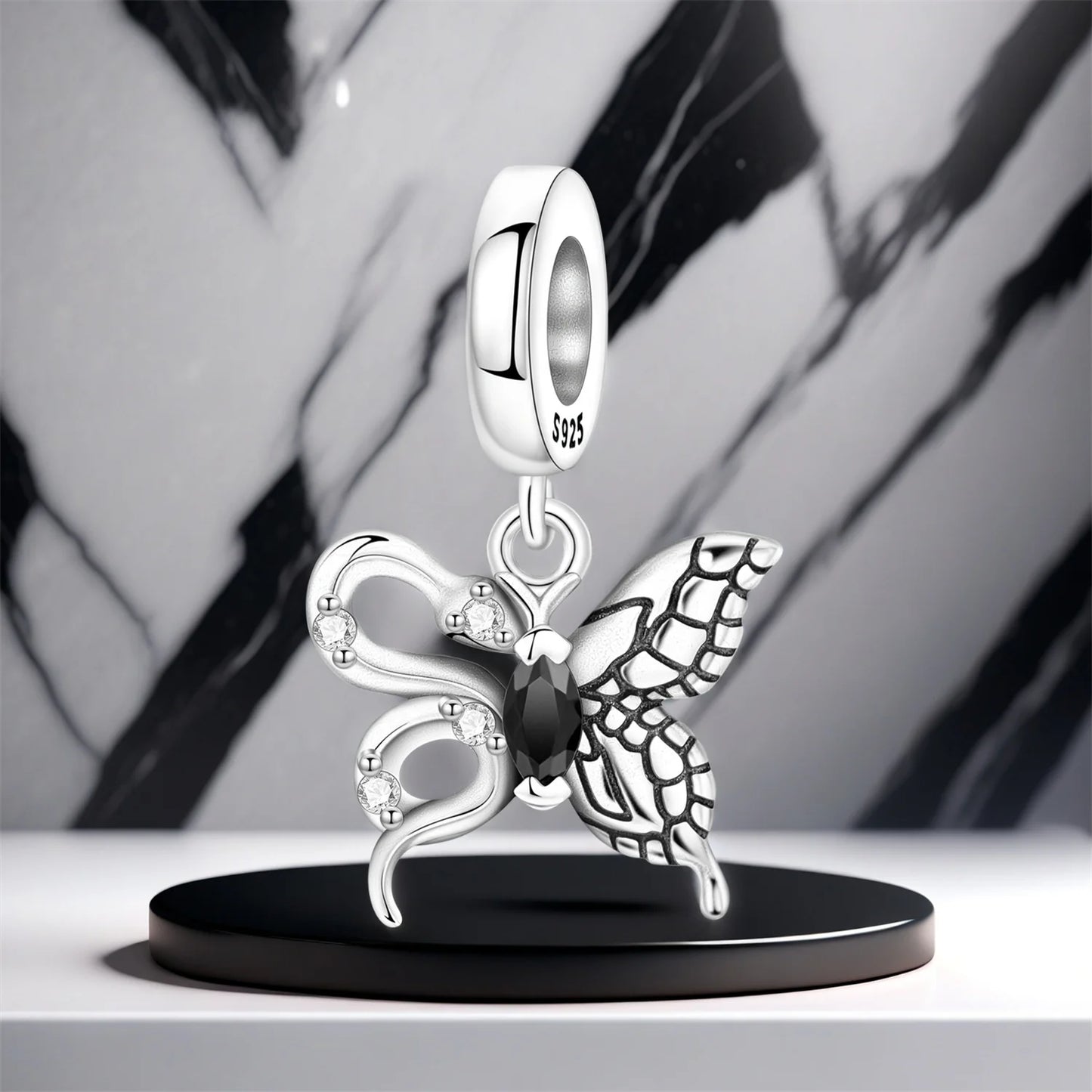 Heißer Verkauf S925 Sterling Silber Zirkon Schmetterling Schlange Anhänger Geburtstag Party Geschenk für Frauen Armreif Armband Halskette DIY Schmuck