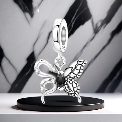 Heißer Verkauf S925 Sterling Silber Zirkon Schmetterling Schlange Anhänger Geburtstag Party Geschenk für Frauen Armreif Armband Halskette DIY Schmuck