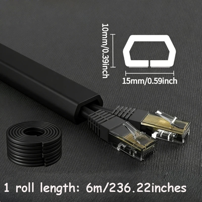 1 Rolle langer, selbstklebender Kabelschutz, Kabelabdeckung für Kabel an Wänden, Böden, aus PVC-Material, einfache Installation