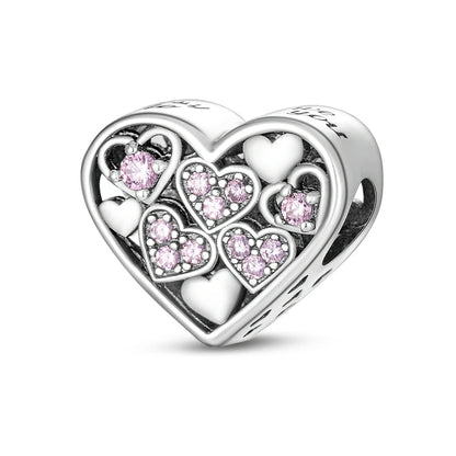 Neue 2025 925 Sterling Silber Charms Perlen Liebe Herz Rosa Original Charm Anhänger Fit Charm Armbänder DIY Schmuck Geburtstag Geschenk