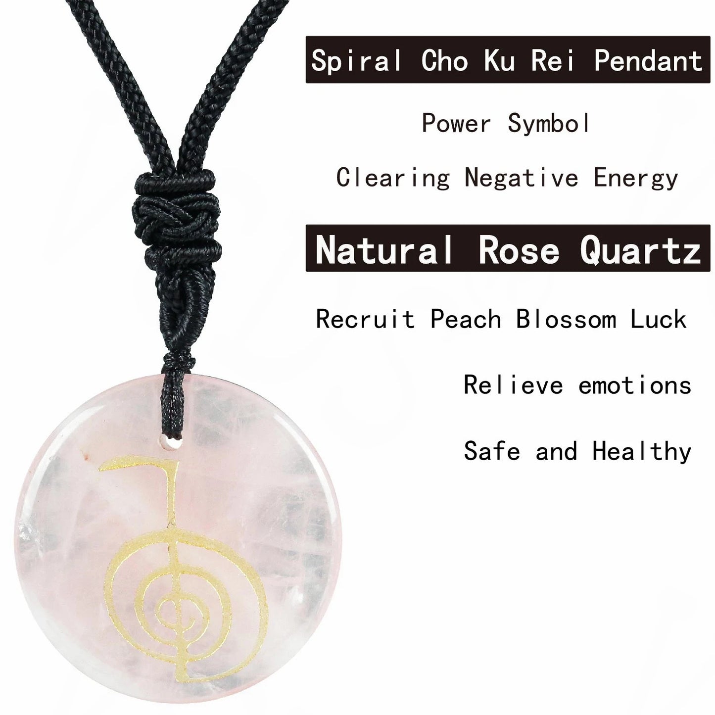 Heißer natürlicher Kristall quarz cho ku rei Reiki Energie symbol Anhänger alte spirituelle Heilung Halsketten Anhänger Frauen Mann Schmuck