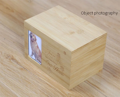 Haustier-Urnen für Hunde, Asche, elegante, geschenkbare Haustier-Gedenkbox mit Bilderrahmen, sichere Erinnerungsurne aus Holz für Haustiere