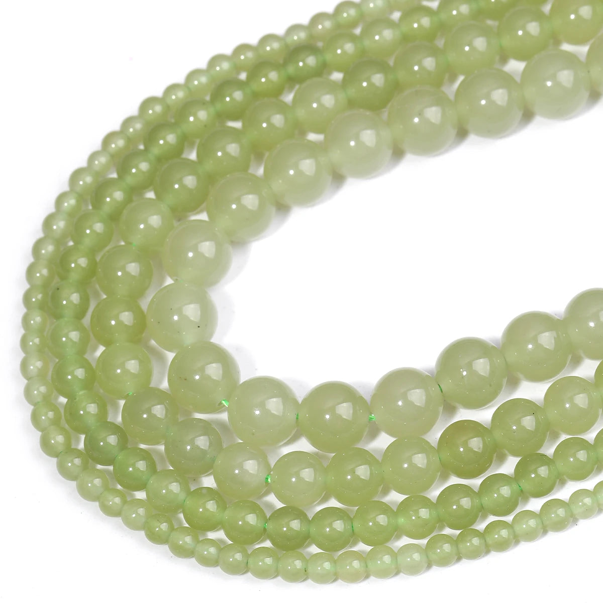 SHIJIWLS Hetian-Jade-Perlen, lose Distanzperlen werden für die Schmuckherstellung, DIY-Armband-Fußkettchen-Zubehör 4/6/8/10 mm verwendet