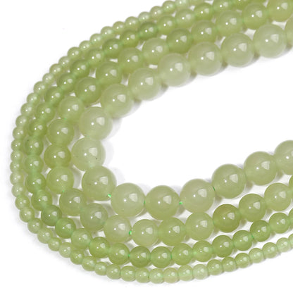 SHIJIWLS Hetian-Jade-Perlen, lose Distanzperlen werden für die Schmuckherstellung, DIY-Armband-Fußkettchen-Zubehör 4/6/8/10 mm verwendet
