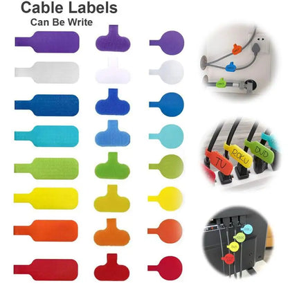 8–24 farbige Kabeletiketten, Kabelbinder, wiederverwendbar, mit beschreibbarem Etikett, Kabeletiketten, Kabel- und Kabeletiketten, einfache Identifizierung