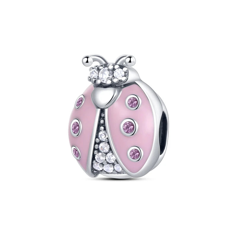 Neue 2025 925 Sterling Silber Charms Perlen Liebe Herz Rosa Original Charm Anhänger Fit Charm Armbänder DIY Schmuck Geburtstag Geschenk