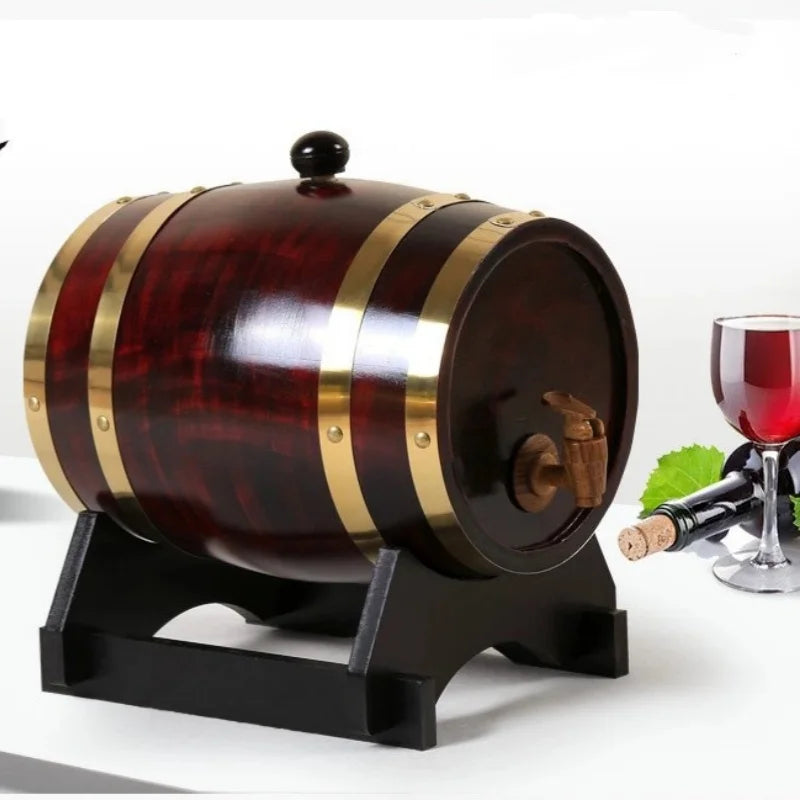 JUSTINLAU 1,5/3 l Weinfass-Whiskyfass aus Holz mit Ständer, Bunge und Zapfen, Whiskyfassspender zur Aufbewahrung von Cocktailfassen