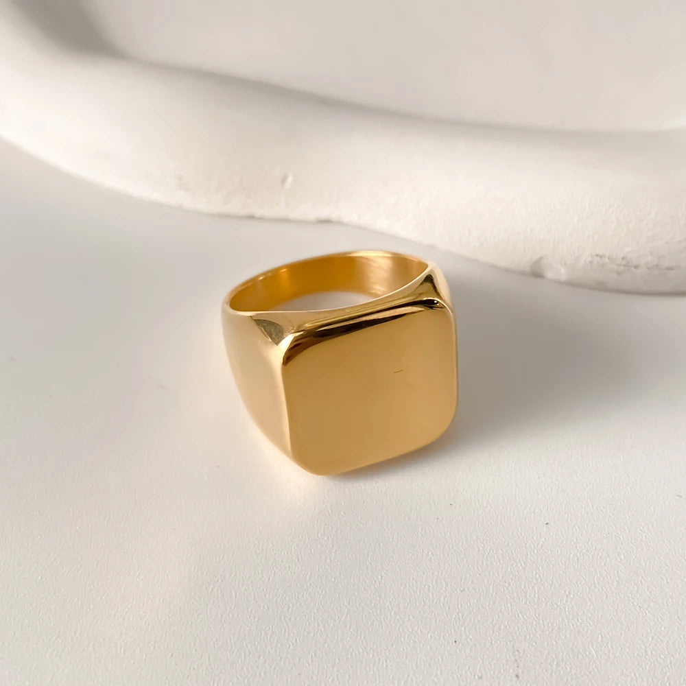 ELANDIS Modeschmuck, quadratische Edelstahlringe für Herren, Accessoires, Jahrestag, Hochzeit, Party, Geschenk, trendige geometrische Ringe