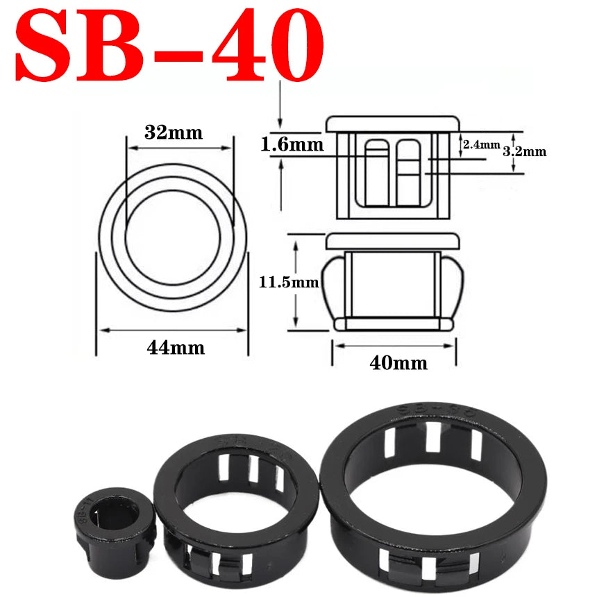 SK SB-35/38/40/45/50/60 Panelmontage Nylon-Schnappverschluss-Kabeldurchführung Schutzrohr Kabel-O-Ring Lochstopfen Kabeldurchführung