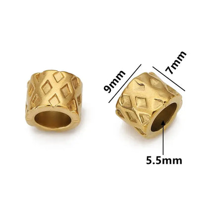 5 teile/los Edelstahl Gold Farbe Lose Rohr Große Loch Spacer Perlen für DIY Armbänder Halskette Schmuck Machen Liefert Finden