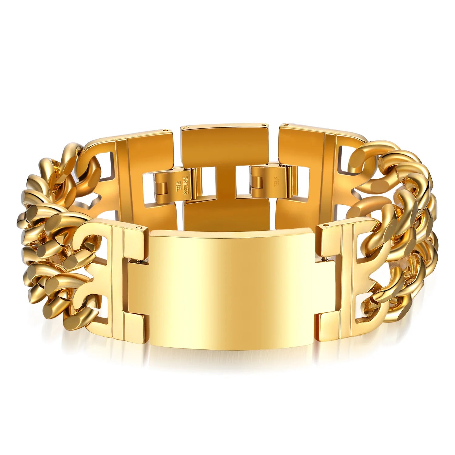 HNSP 24MM Breite 316L Edelstahl Kubanischen Kette Kreuz Armband Für Männer Schmuck Männliche Hand Kette Wrap Armbänder Punk zubehör