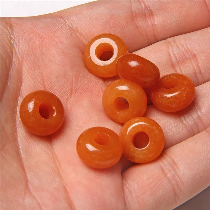 Natürliche Stein Große Loch Perle Anhänger Abacus Form Schmuck Zubehör Natürliche Quarz Jade Opal Charme Für Die Herstellung DIY Ohrring
