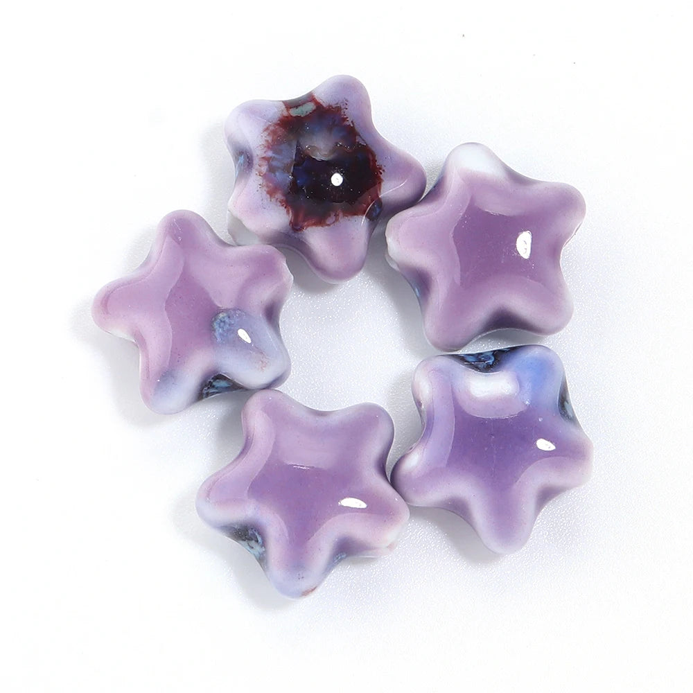 5 teile/los Keramik Stern Perlen Bunte 15x13,5mm Porzellan Lose Spacer Perlen Für DIY Schmuck Machen Armband halskette Zubehör