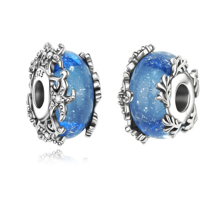 Charms-Anhänger aus 925er-Sterlingsilber mit blauen Ozean-Serie, passend für das DIY-Armband der Marke, Damenschmuck, Geschenke für Freundin