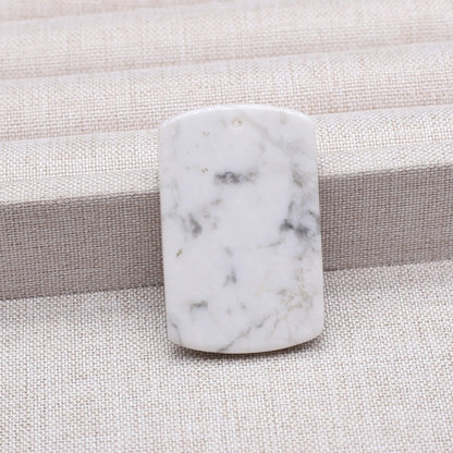 Charms Naturstein-Anhänger, rechteckig, natürlicher Rosenquarz-Kristall-Anhänger für die Herstellung von DIY-Schmuck-Halsketten, 25 x 40 mm