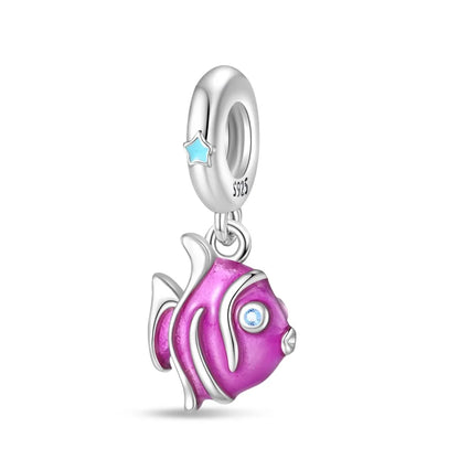 Ocean Series 925er Sterlingsilber, Wal, Schildkröte, kleiner Fisch, Qualle, Delfin, blauer Charm, passend für DIY-Armband, Halskette, Party-Schmuck