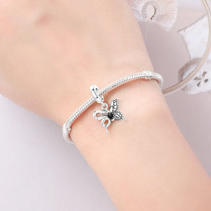 Heißer Verkauf S925 Sterling Silber Zirkon Schmetterling Schlange Anhänger Geburtstag Party Geschenk für Frauen Armreif Armband Halskette DIY Schmuck