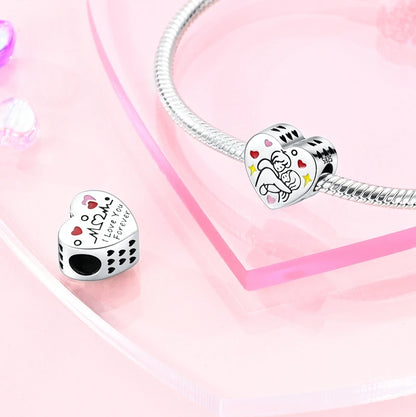 Charms aus 925er-Sterlingsilber, romantische Herz-Serie, Perlen, passend für Qikaola 925 Original-Armbänder, DIY-Schmuck zum Muttertag, Geschenke