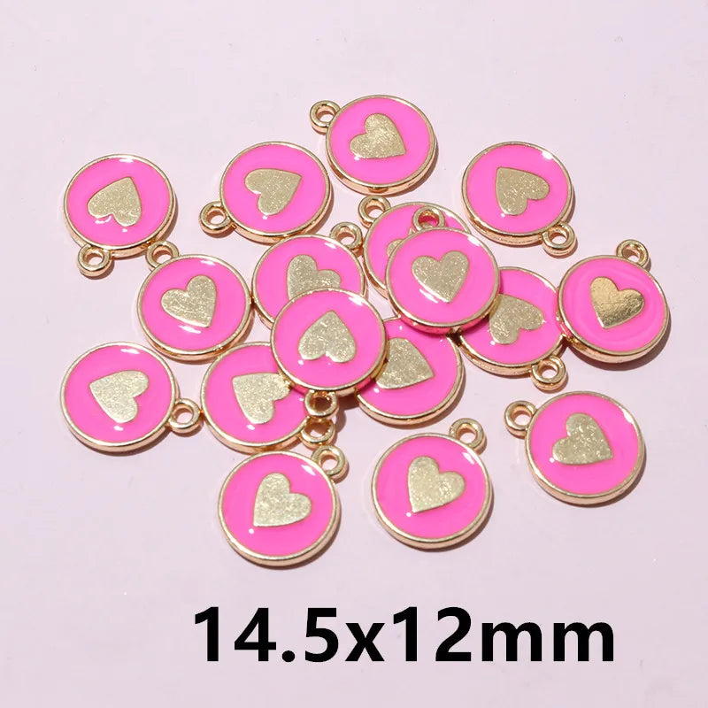 20 Stück Emaille Mond Herz Charms Anhänger Legierung Metall DIY Schmuck Herstellung Zubehör Ergebnisse für Armband Ohrringe Halskette