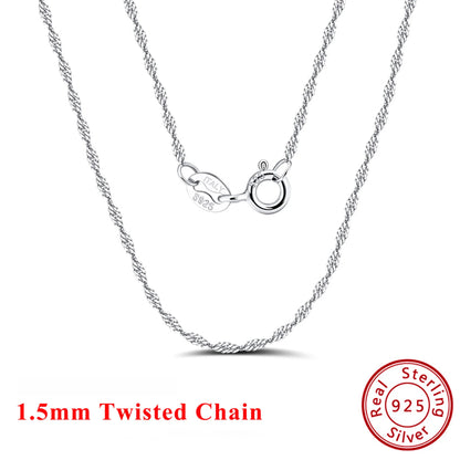 Effie Queen Charm S925 Silber 1,5 mm 14 Karat Gold Twisted Curb Rope Chain Choker Halskette Herren Damen Halskette Einfacher Schmuck SC02