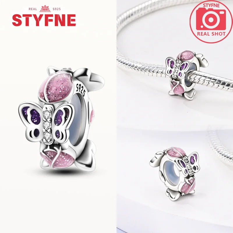 Neue Silber 925 Blaue Libelle Schmetterling Charms Perlen Fit Original Armband für Frauen DIY Edlen Schmuck Zubehör Perlen Geschenke
