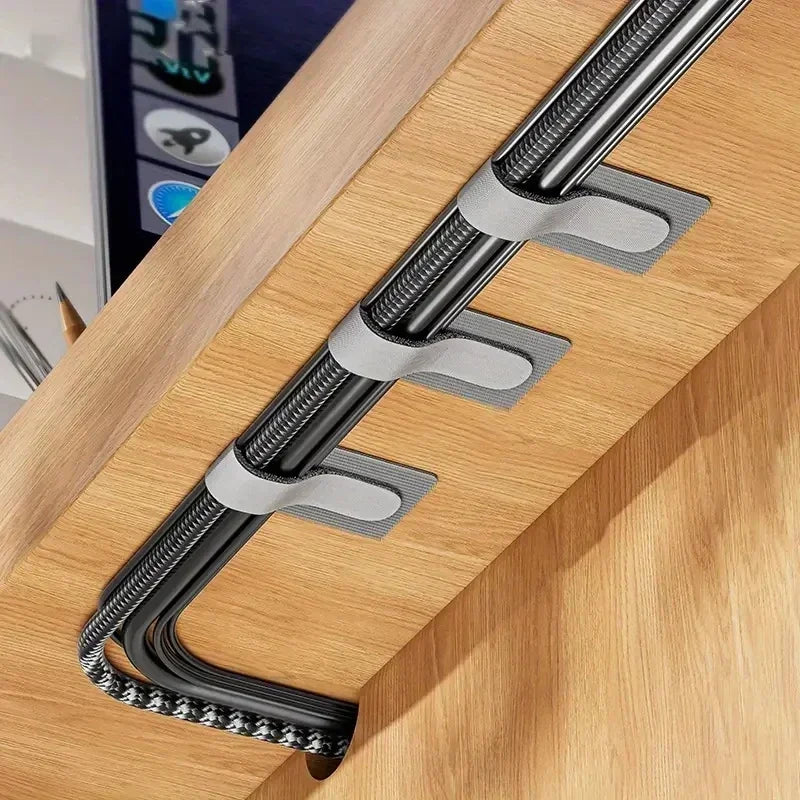 Wiederverwendbarer Kabelorganizer Schreibtisch-Kabelwickler Kabelbinder Selbstklebende Kabelhalter Kabelschutz-Bänder
