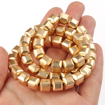 Natürliche 14k vergoldete Hämatitperlen unregelmäßige runde Herzwürfel Rondelle Spacer Perlen für Schmuckherstellung Diy Armband Halskette