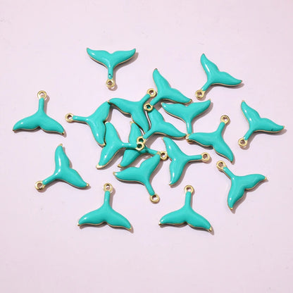 20 Stück 10x11mm Edelstahl Kleine Meerjungfrau Schwanz Anhänger Emaille DIY Schmuck Herstellung Zubehör Zubehör Halskette Ohrringe