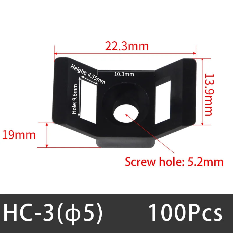 50/100pcs Kabelbinder halterungen Sitz fester Sitz Draht wallens attel Typ Kunststoff halter weiß schwarz stm HC-2 HC-4 Datenleitung wickler